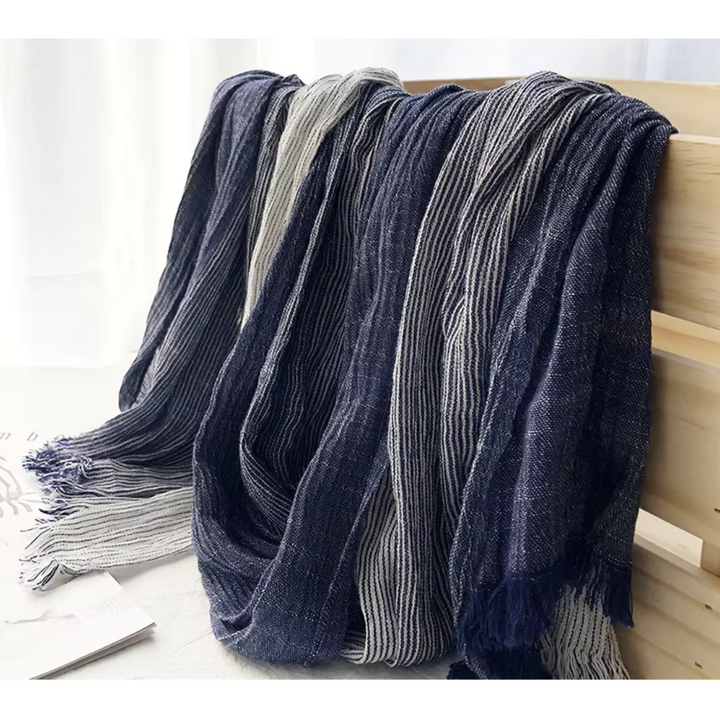 Breezy Coastal Elegance Striped Scarf