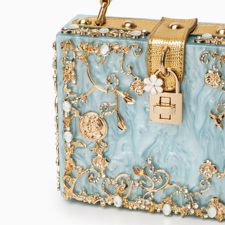 Milana - Modern Floral Acrylic Box Clutch
