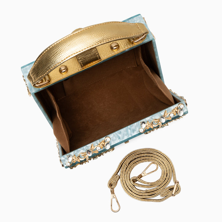 Milana - Modern Floral Acrylic Box Clutch