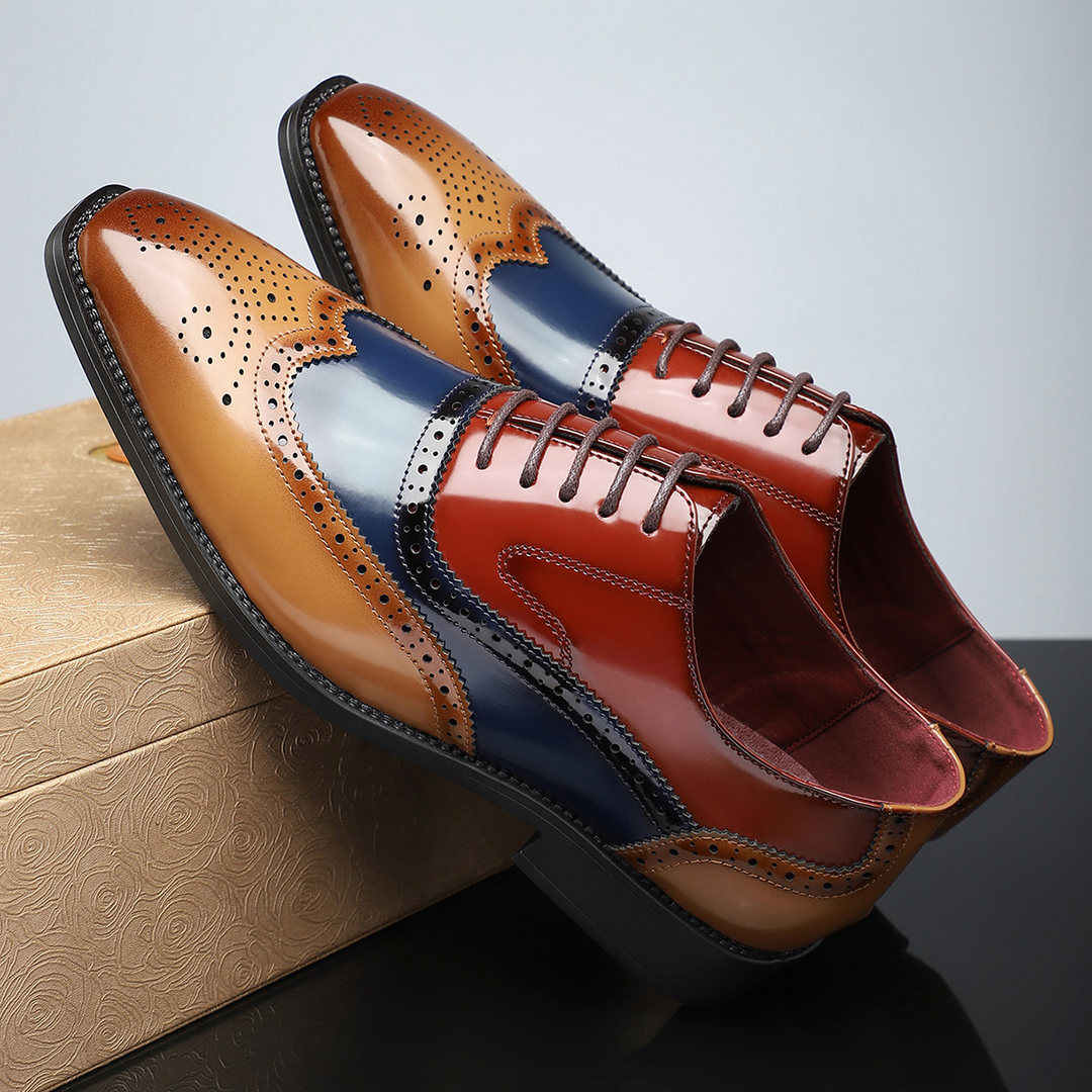 Wingtip Leather Brogue Dress Shoes