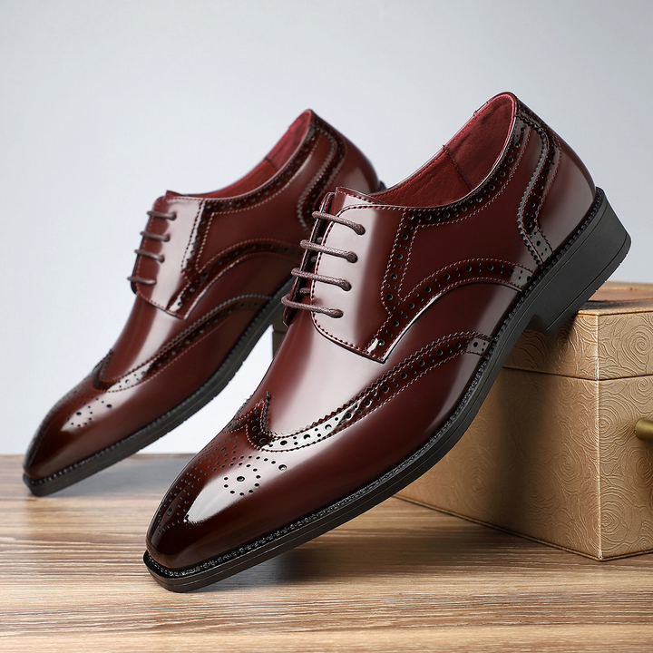 Wingtip Leather Brogue Dress Shoes