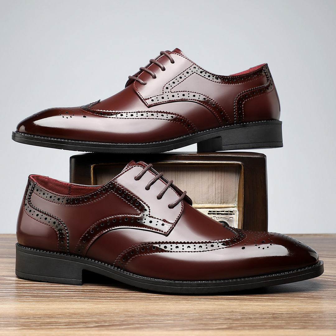 Wingtip Leather Brogue Dress Shoes
