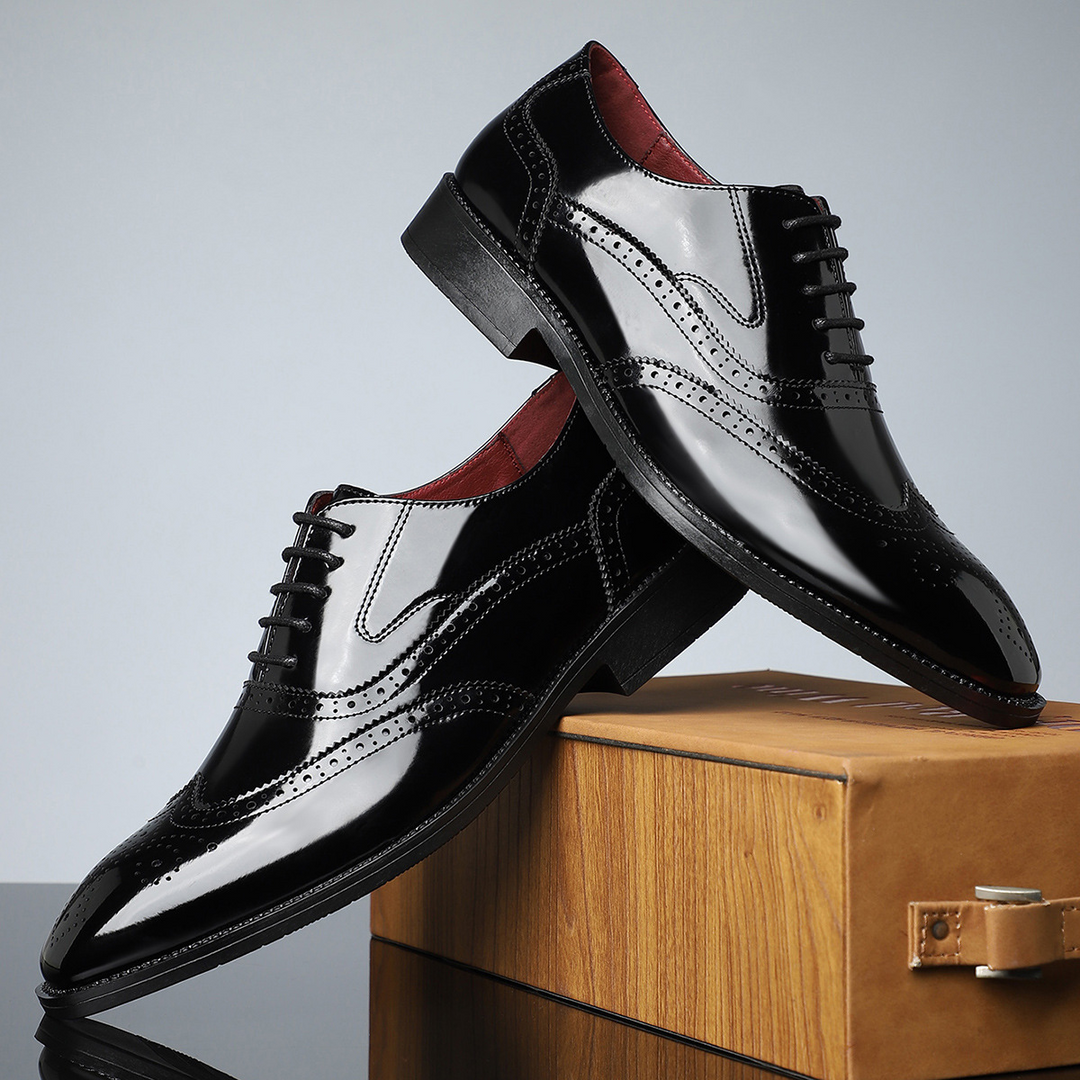 Wingtip Leather Brogue Dress Shoes