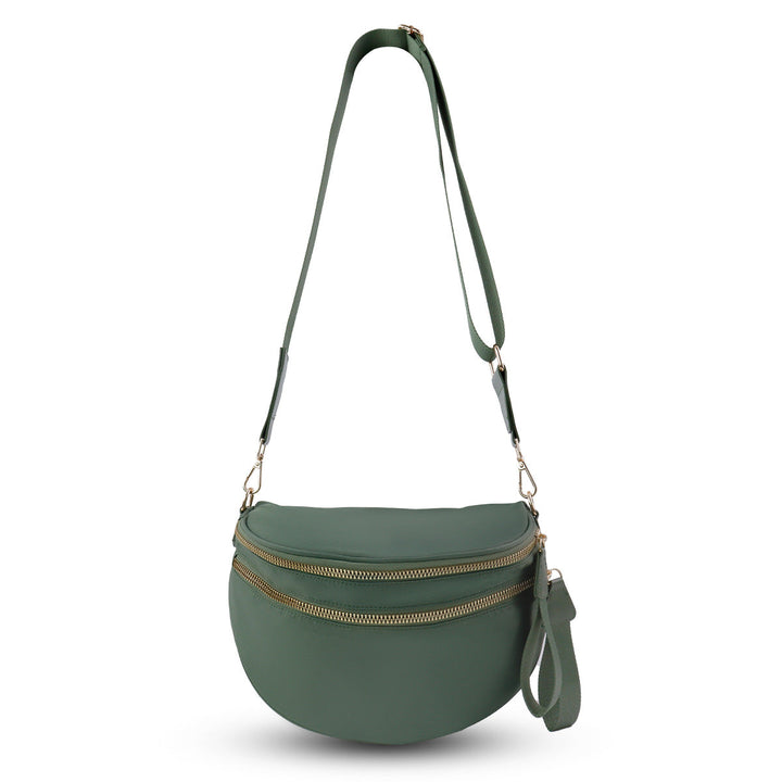 Ounamei Checkered Crossbody Bum Bag for Women Large Capacity Belt Bag for Moms & Everyday Travel