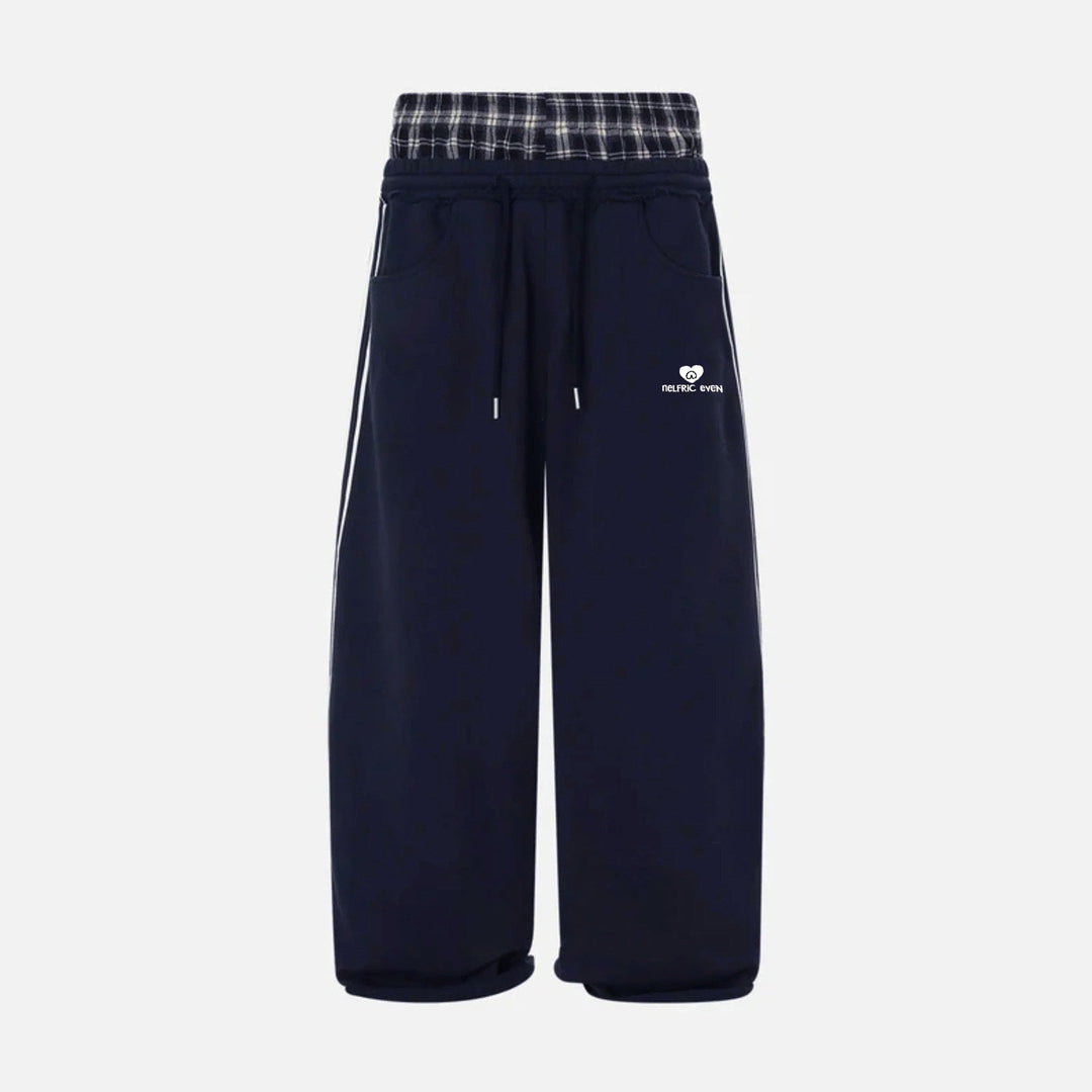 Streetwear Chic Double-Waist Baggy Sweatpants