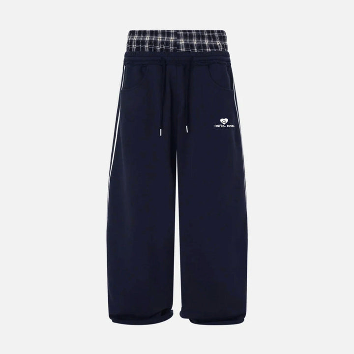 Streetwear Chic Double-Waist Baggy Sweatpants