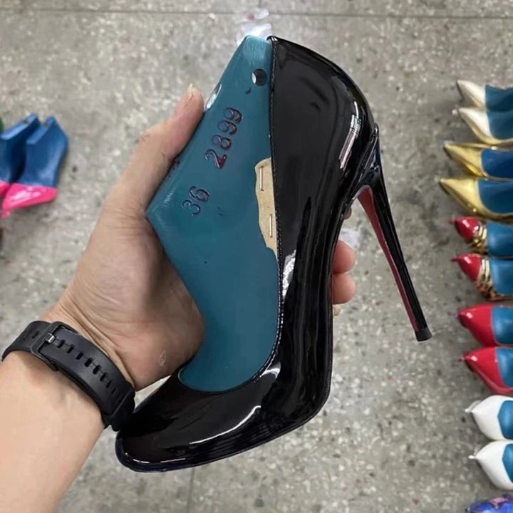 Sonia - Sophisticated Glossy Round Toe Heels