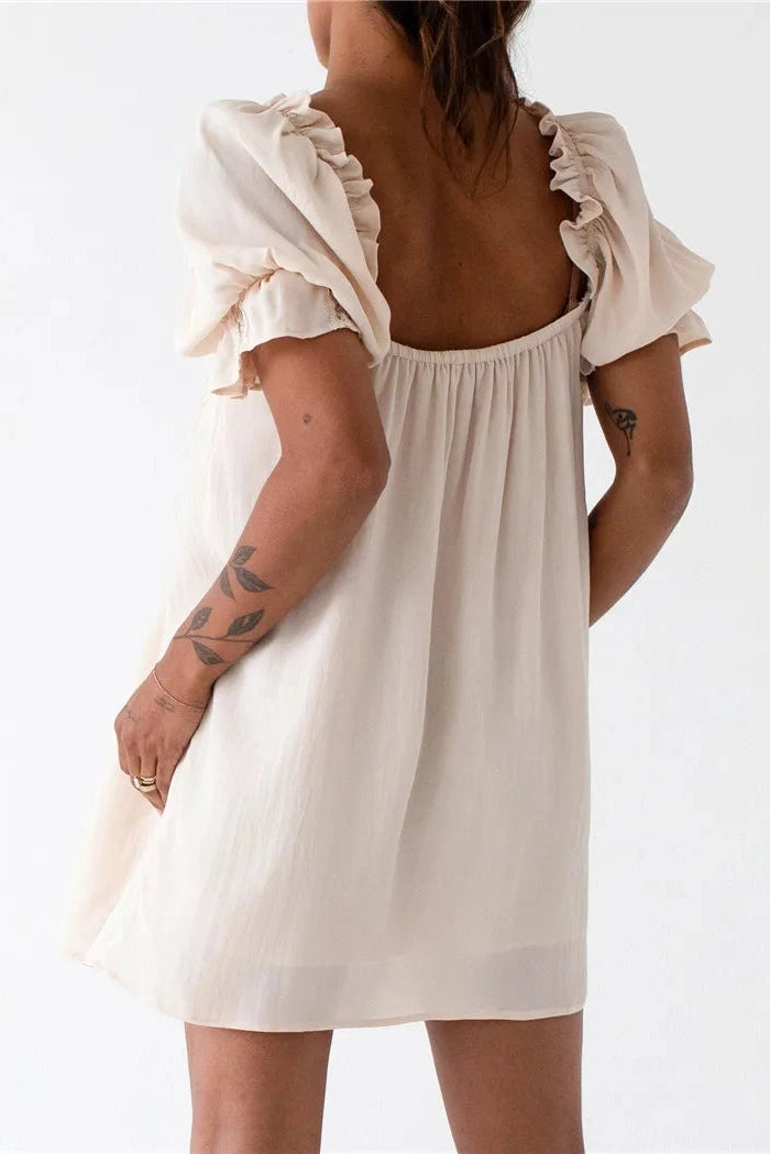 Paige - Playful Elegance Puff Sleeve Mini Dress