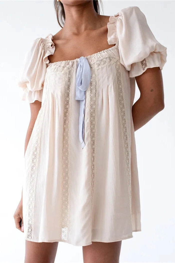 Paige - Playful Elegance Puff Sleeve Mini Dress