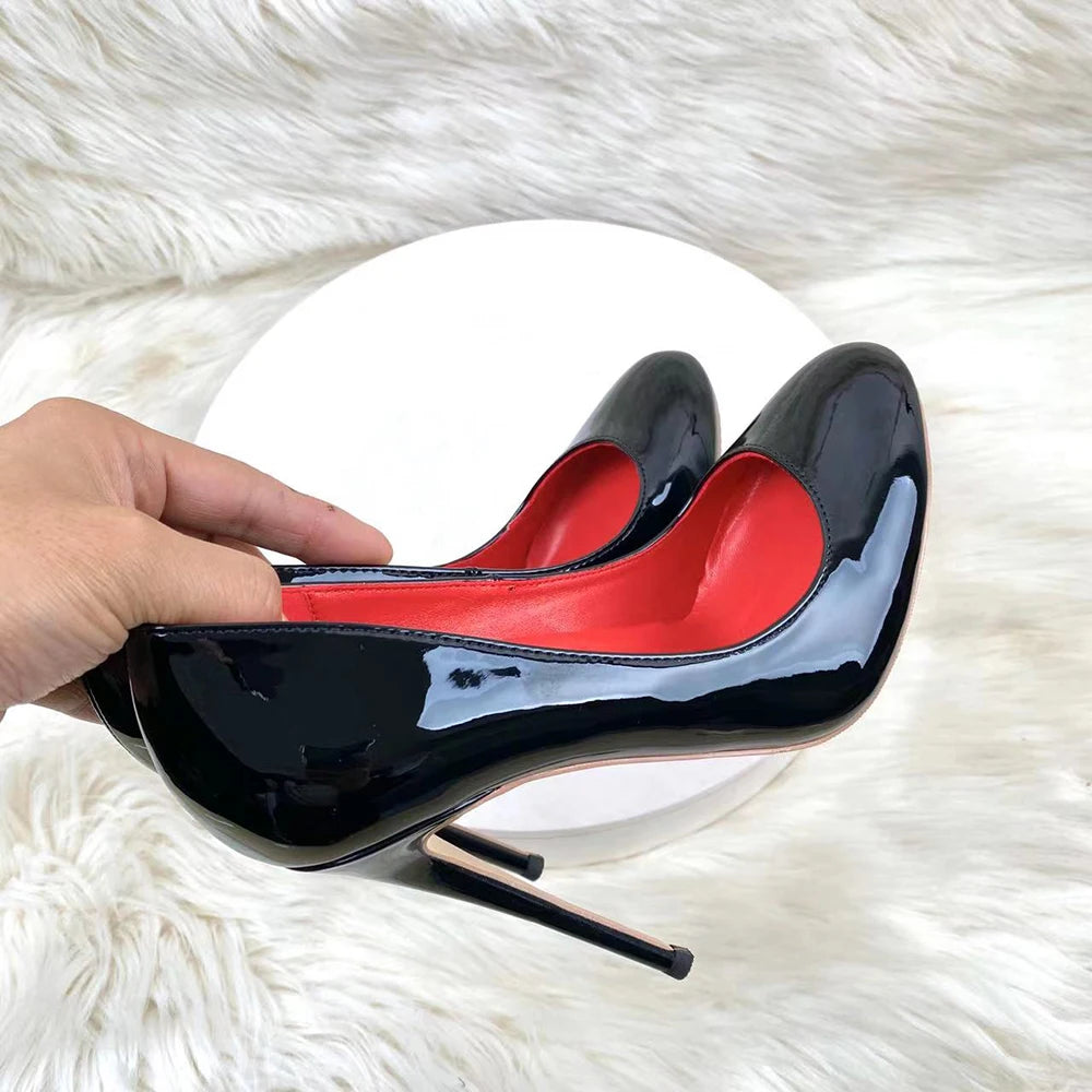 Sonia - Sophisticated Glossy Round Toe Heels