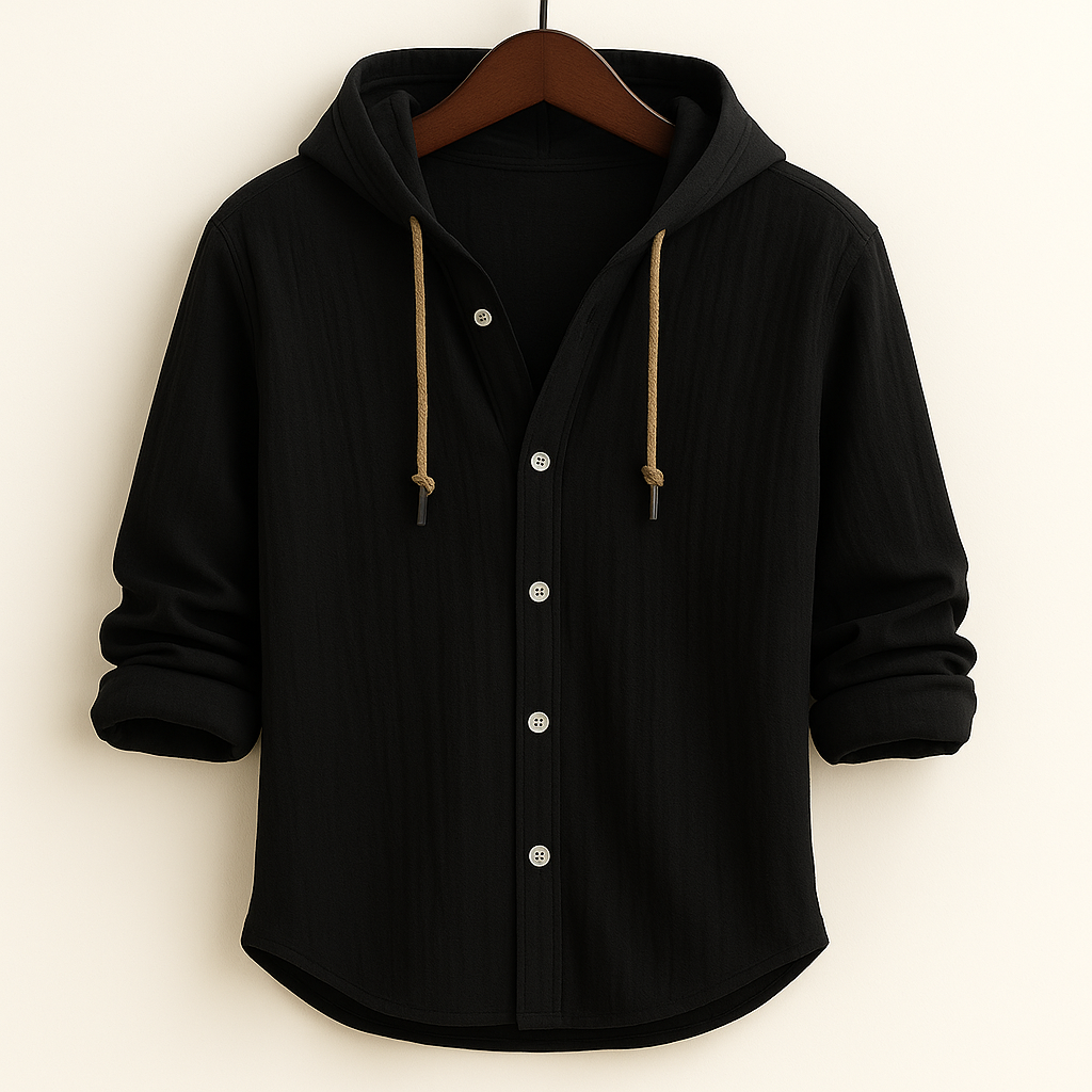 Ultra-Breathable Cotton-Linen Hoodie Shirt