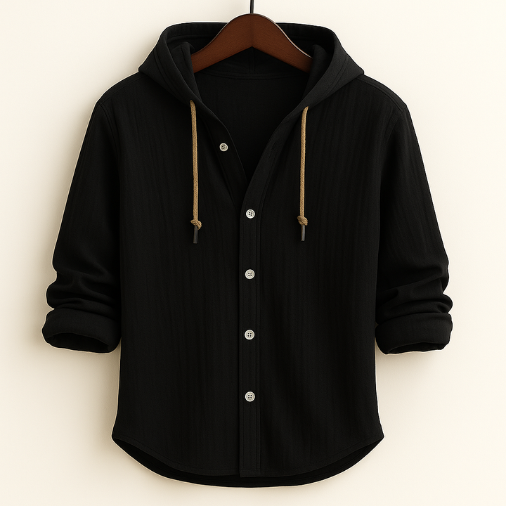 Ultra-Breathable Cotton-Linen Hoodie Shirt