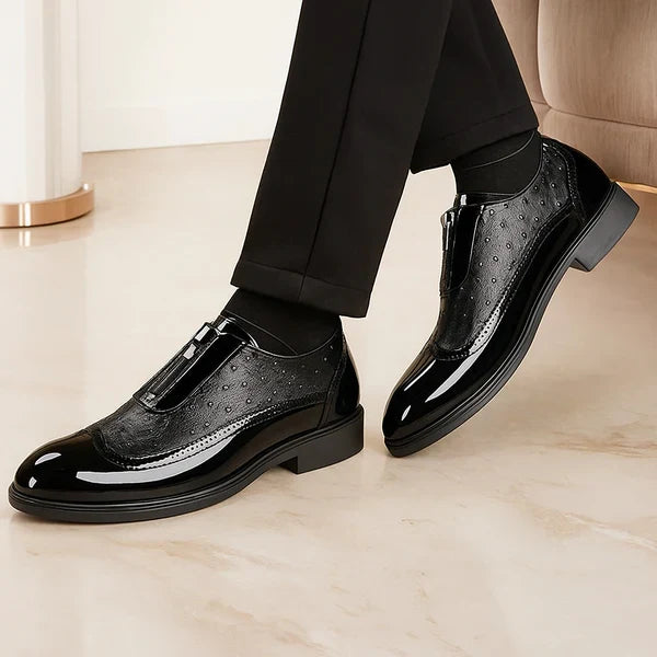Ostrich Pattern Leather Oxfords Shoes