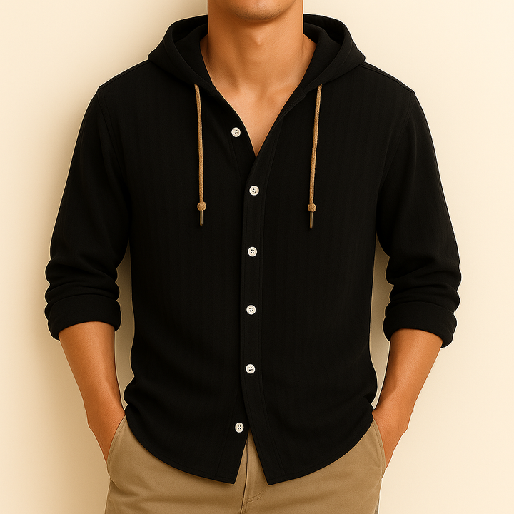 Ultra-Breathable Cotton-Linen Hoodie Shirt