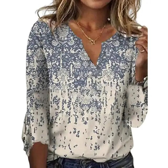 Olivia - Effortless Breezy V-Neck Blouse