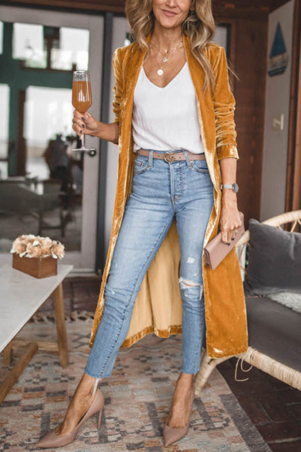Elegant Velvet Kimono Coat