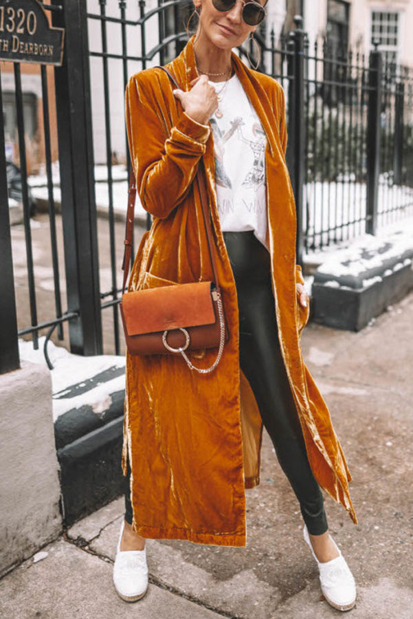 Elegant Velvet Kimono Coat