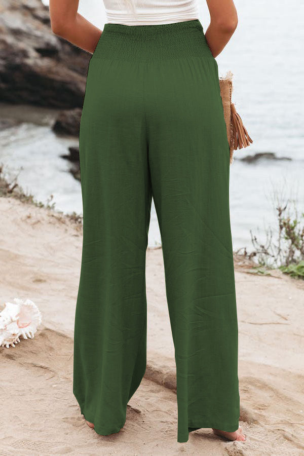Cora - Effortless Breeze Linen-Blend Smocked Pants