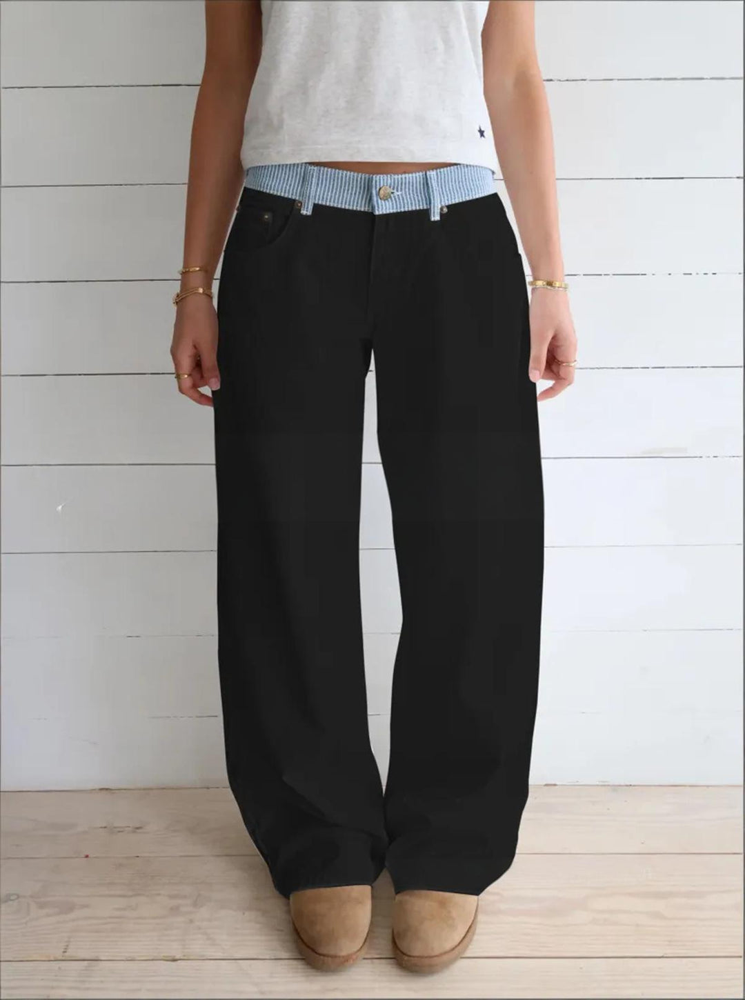 Jodie Coastal - Relaxed Adjustable High-Waist Wide-Leg Jeans