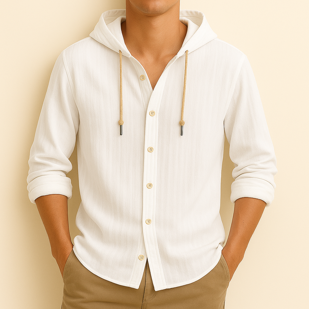 Ultra-Breathable Cotton-Linen Hoodie Shirt