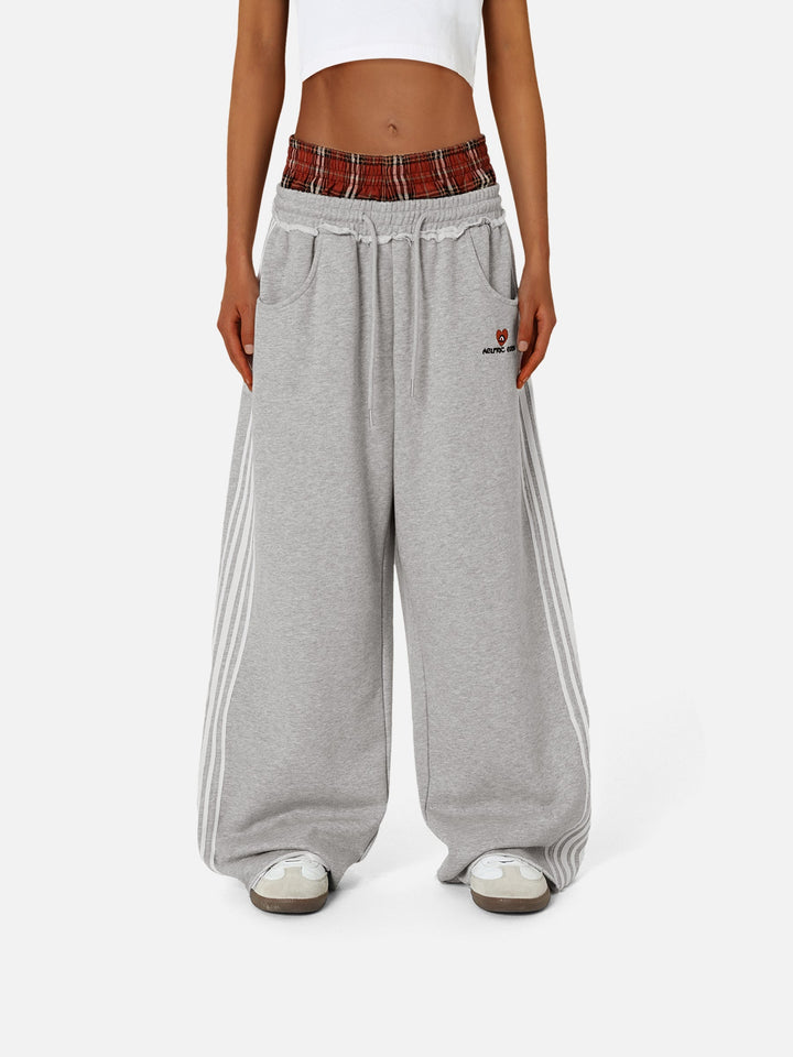 Streetwear Chic Double-Waist Baggy Sweatpants